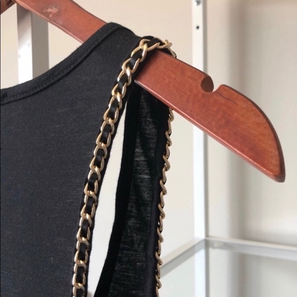 Sis Sis Black Tank Top with Gold Chain Detail - Picture 3 of 3